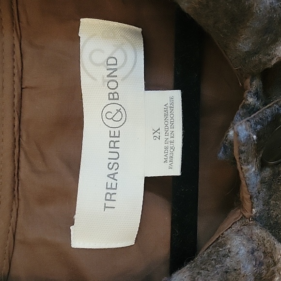 Treasure & Bond brown, blue plaid shacket women's size 2x - Picture 2 of 4